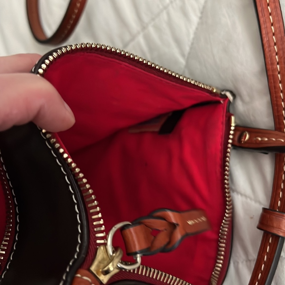 Dooney & Bourke Leather Crossbody Bag dark chocolate brown - Picture 6 of 16